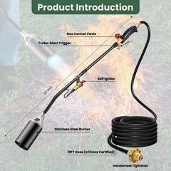 ARTFLAMM in use on driveway weeds showing fast targeted heat treatment benefit