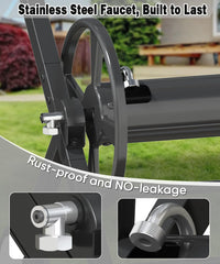 Artigarden leader hose connected to faucet for quick setup benefit