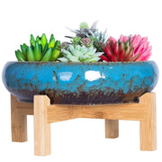 ARTKETTY front view ceramic succulent pot showing sleek profile and display-ready look