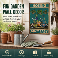 Artlunar sign in a flower bed lifestyle scene adding whimsy to garden space