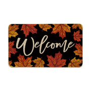 Artoid Mode front view of black maple leaves doormat adding seasonal curb appeal