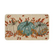 Artoid Mode front view blue dot pumpkin design welcomes guests with seasonal charm