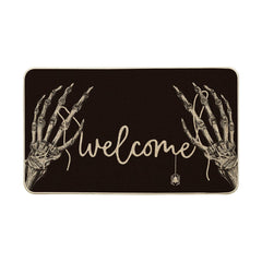 Artoid Mode front view welcome hand bone mat adds spooky curb appeal