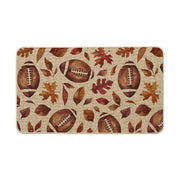 Artoid Mode front view of rug showing autumn rugby and maple design, welcoming entry