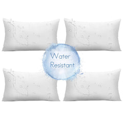 Ashler Home Deco front view of four lumbar pillows showing neat shape and styling benefit