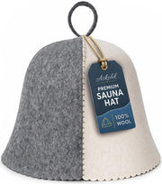 ASKOLD front view of wool sauna hat, protective insulation for hair