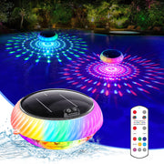 Askyli front view of floating pool light showing colorful glow and ambiance