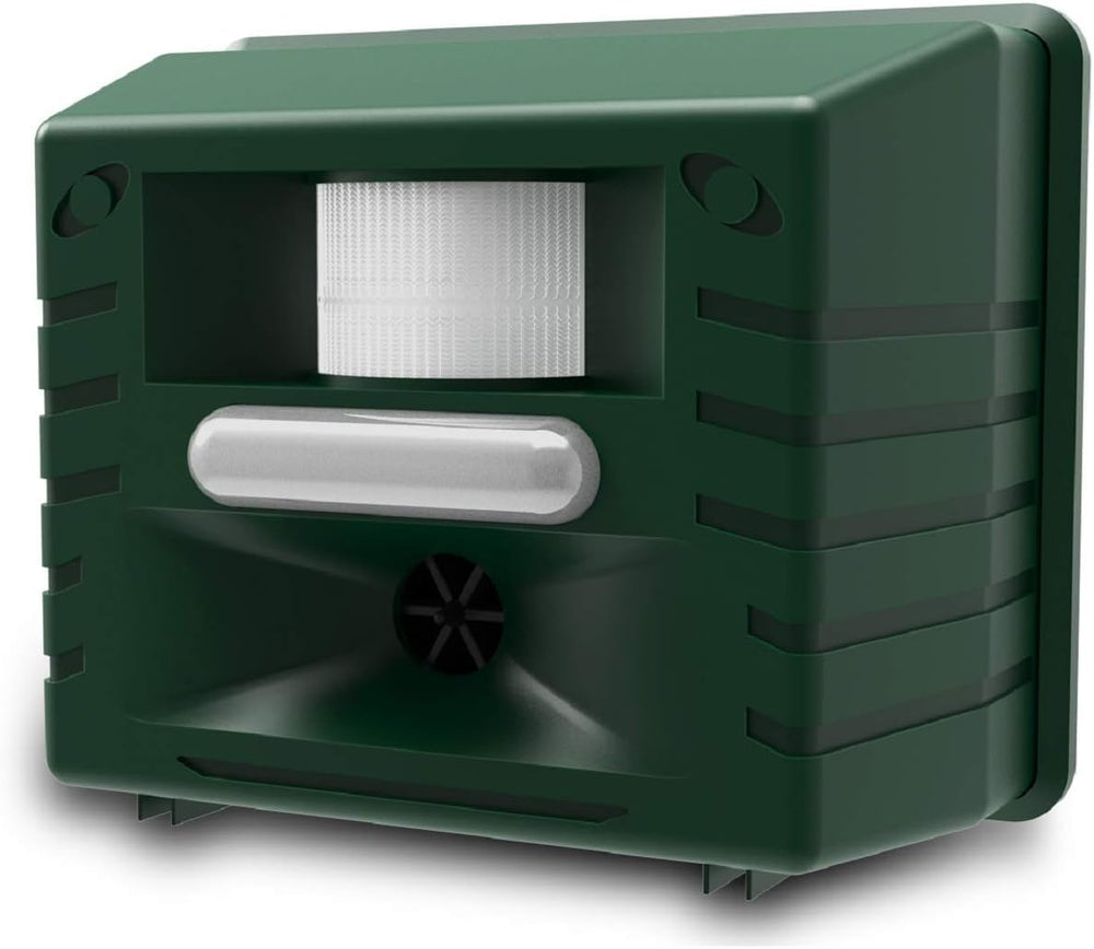 ASPECTEK front view showing unit protecting yard with ultrasonic deterrent
