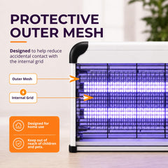 ASPECTEK UV bulbs detail highlighting long-life bulbs that attract flying pests effectively