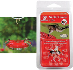 Aspects Hummzinger installed on feeder in garden encouraging cleaner nectar