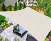 AsterOutdoor front view of 10x13 rectangle shade sail providing cool patio shade