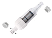 ATIE clear-housing inline filter front view showing quick inspection benefit