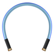 Atlantic front view of 3 ft blue leader hose showing compact length and connectors