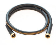 Atlantic front view of 6 ft black leader hose, shows compact convenience