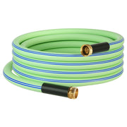 Atlantic front view of 15ft green short garden hose showing compact design and durability