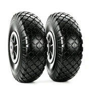 Atlantic front view of two 10-inch solid PU wheels showing rugged profile and durability