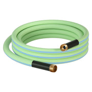 Atlantic garden hose front view showing full 20 ft length and green color for easy reach