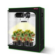 ATOUR front view of assembled grow tent showing compact footprint and access benefits