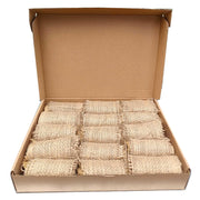 AukBeeFun front packaging showing 2 lb jute burlap rolls, convenient storage