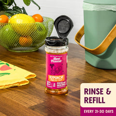Open flip-top of Aunt Fannie's 6 oz trap ready to attract fruit flies for fast control