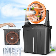 Ausic front packaging showing portable misting fan and benefits
