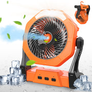 Ausic front view showing controls and mist outlet for portable cooling