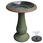 Austram front view pedestal birdbath showing elegant stone look and focal point