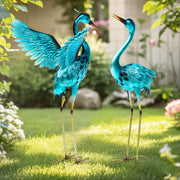Autodaya front view of paired cranes adding garden elegance