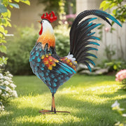 Autodaya rooster front view showing bold silhouette and garden focal point