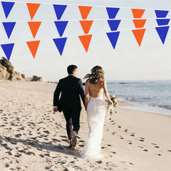 AuTop pennant garland in garden party setting adding vibrant color