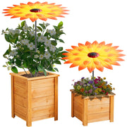 Axcoix front view of metal flower umbrella showing decorative shade and sun protection