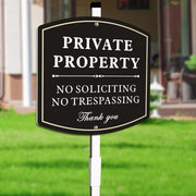 Ayifan front view showing readable private property message and reflective benefit
