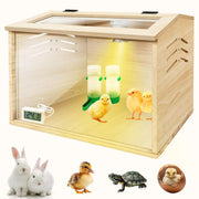 Azefun brooder box front view showing compact kit and visibility benefit