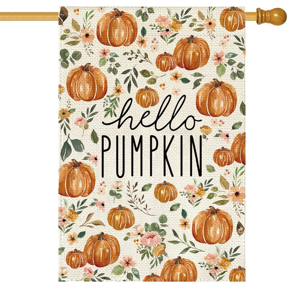 Baccessor front view showing pumpkin welcome design and vibrant fall colors