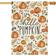 Baccessor front view showing pumpkin welcome design and vibrant fall colors