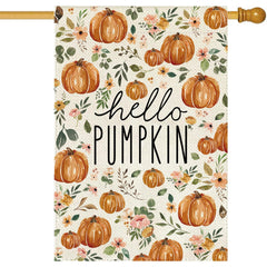 Baccessor front view showing pumpkin welcome design and vibrant fall colors