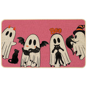 Baccessor front view pink ghost doormat showing cheerful design and welcome benefit