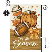 Baccessor front view showing pumpkin football design and bright colors