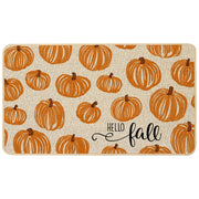 Baccessor front view welcome mat showing watercolor pumpkins and warm curb appeal
