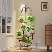 BACEKOLL front view of 72-inch plant stand showing tiers and grow light benefits