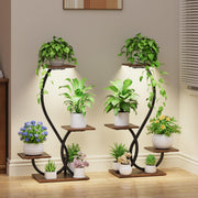 BACEKOLL front view of 4-tier plant stand showcasing organized plants and added height