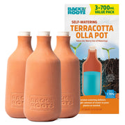 Back to the Roots front packaging showing three terracotta ollas and benefits