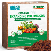 Back to the Roots front packaging showing compact coir block and benefits