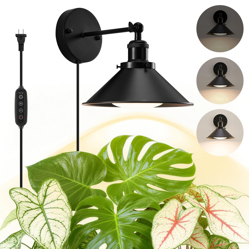 Bailoch front view mounted on wall showing clean profile and focused plant light