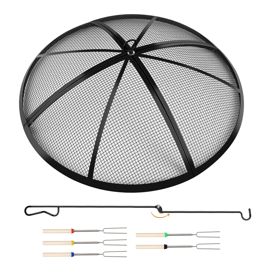 Baitedelai front view of 36-inch fire pit screen showing full coverage and safety