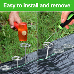 Bakulyor stakes securing sod demonstrating strong hold