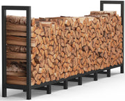 BALIE SPACE front view of 8ft firewood rack showing organized storage benefit