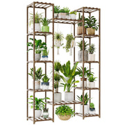 Bamworld front view tall plant stand showing multi-tier display and space savings