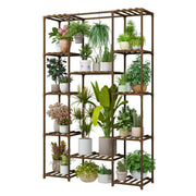 Bamworld tall plant stand front view showing four tiers and hanging point to maximize display