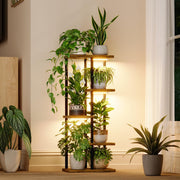 Bamworld front view of 5-tier stand showing vertical plant display and space saving benefits